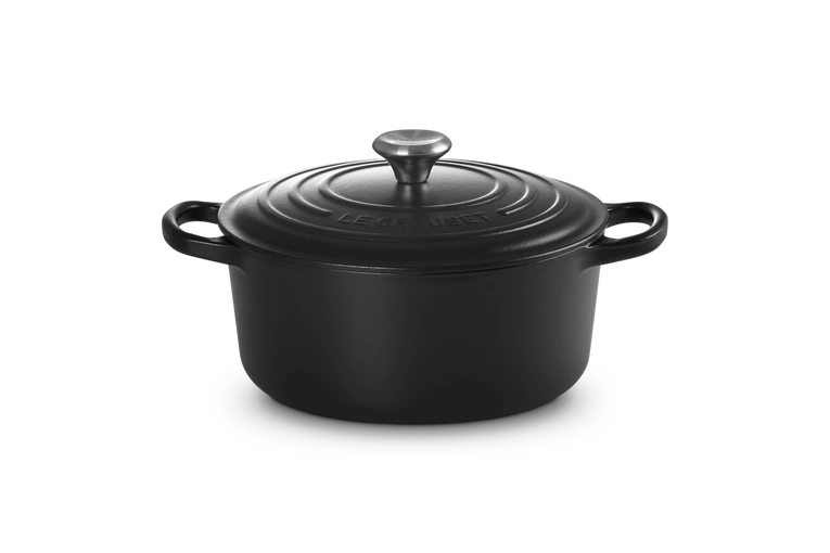 Le Creuset - garnek żeliwny emaliowany Signature okrągła 22 cm 3,3 l czarny