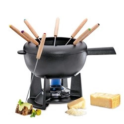 Spring - zestaw do fondue serowego, dla 8 os., 2,0 l, żeliwo, czarny FONDUE
