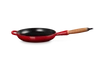 Le Creuset - patelnia żeliwna z drewnianym uchwytem 24 cm wiśniowa