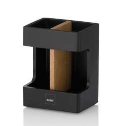 Kela - Ogranizer na szczoteczki czarny-dąb Cube