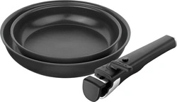 Zwilling - UNLOCK Zestaw 2 patelni ceramicznych + uchwyt - czarny