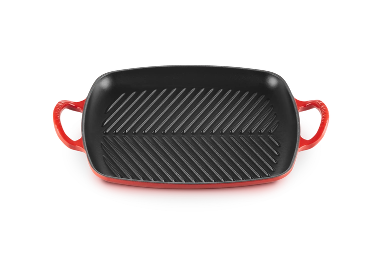 Le Creuset - patelnia żeliwna grillowa z dwoma uchwytami 30 cm Wiśniowa