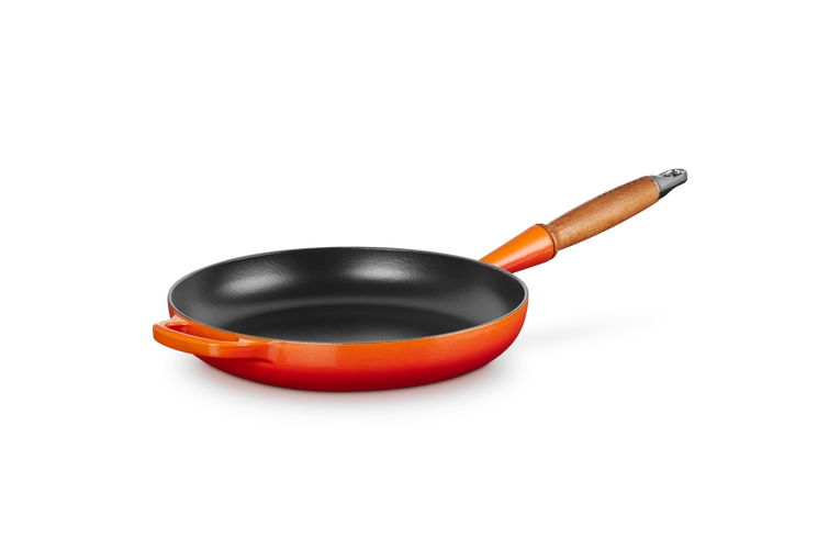 Le Creuset - patelnia żeliwna z drewnianym uchwytem 26 cm Płomienny