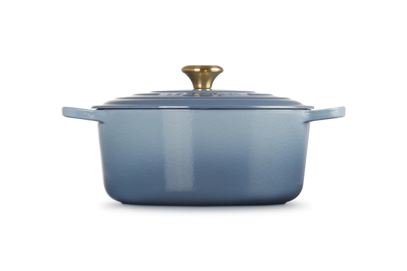 Le Creuset brytfanna żeliwna emaliowana Signature okrągła 28 cm 6,7l chambray
