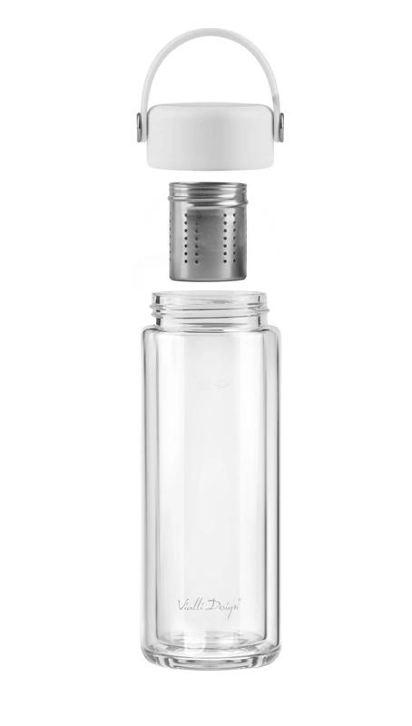 Vialli Design - Butelka z podwójną ścianką i zaparzaczem Fuori 350 ml biała