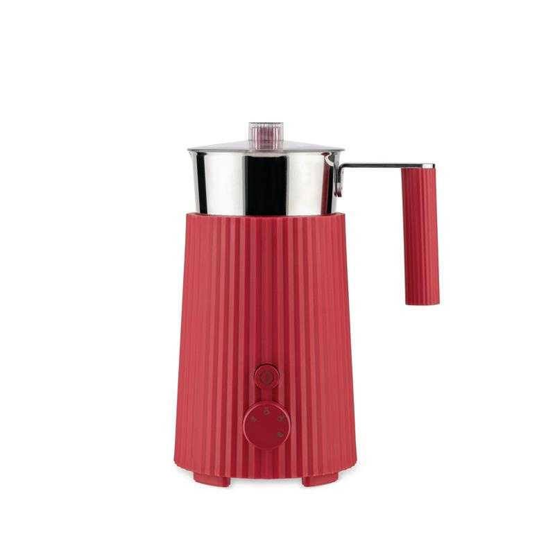 Alessi - spieniacz do mleka, czerwony PLISSE