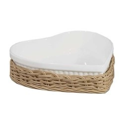 La Porcellana Bianca - wiklinowy kosz na naczynie do zapiekania serce Midollino