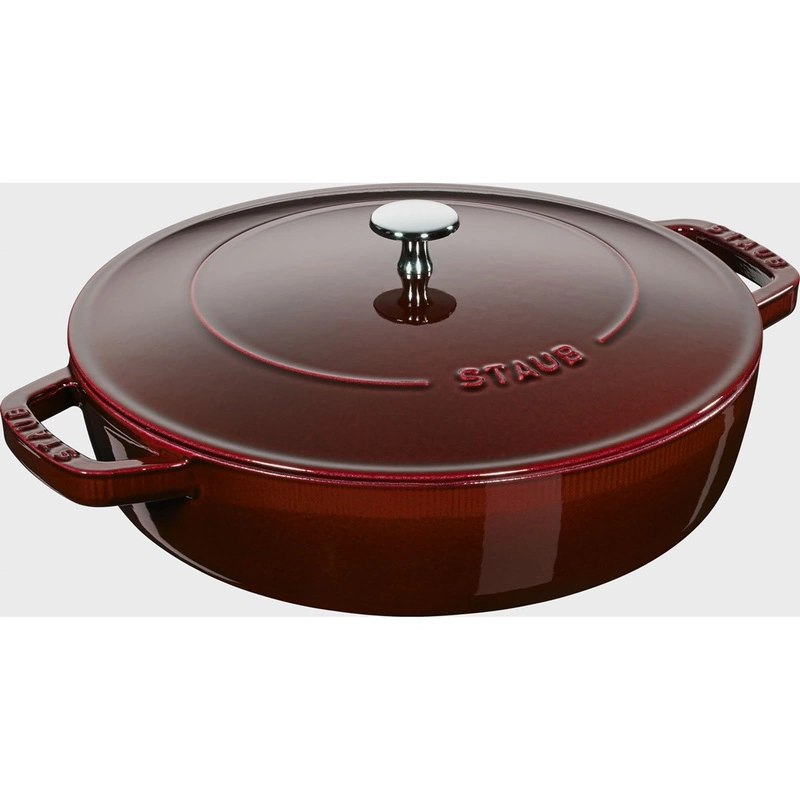 Staub - głęboka patelnia żeliwna Chistera bordowa 24 cm