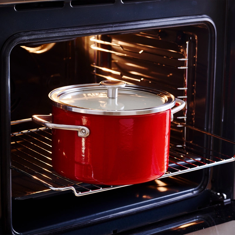 KitchenAid - Garnek emaliowany z pokrywką 3,7L - czerwony