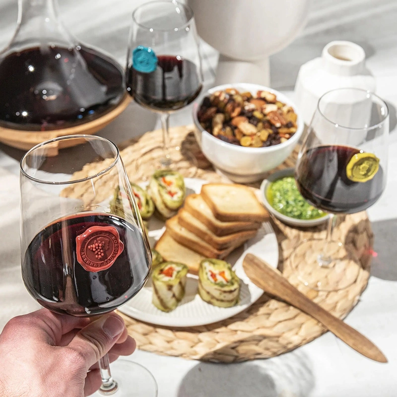 VACU VIN - Znaczki na szklanki i kieliszki Klasyczne Winogrona (8szt)multikolor