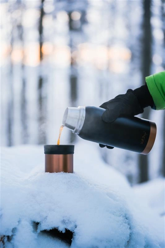 Vialli Design - Termos turystyczny 1l FUORI czarny Rose Gold