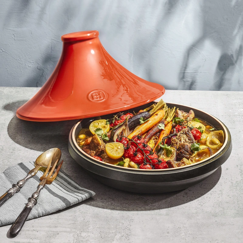 Emile Henry - Tagine Delight indukcja 26cm 2L - czerwono - czarny