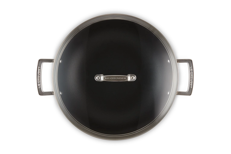 Le Creuset - 3-PLY Wok ze szklaną pokrywką 30cm z powłoką nieprzywierającą