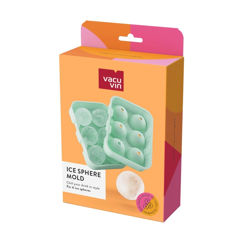 VacuVin - Forma do przygotowywania 6 szt. kul lodowych Ice Sphere Mold Jade
