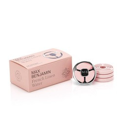 Max Benjamin - Zestaw zapachów do auta French Linen Water, uchwyt i 4 wkłady Classic