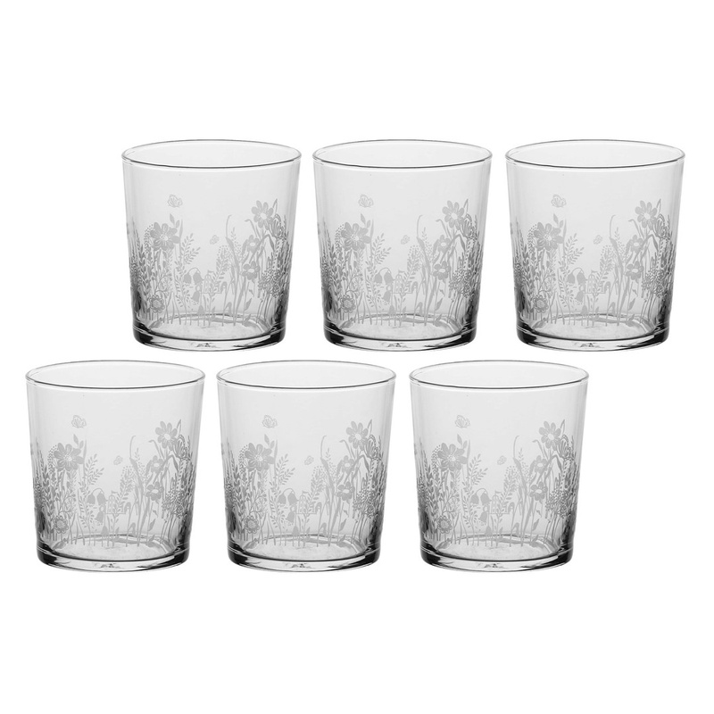 La Porcellana Bianca - zestaw 6 szklanek z grubym dnem łąka 350 ml Babila