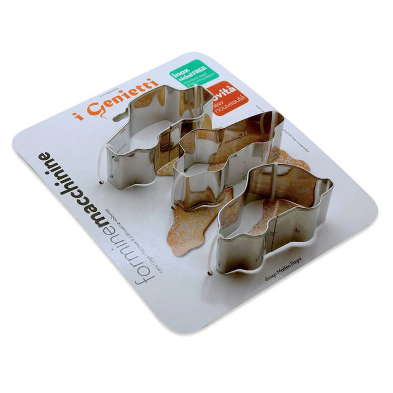 i Genietti - Trzy foremki ze stali nierdzewnej w kształcie samochodów