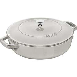 Staub - żeliwna patelnia do duszenia z pokrywką 28 cm, truflowy