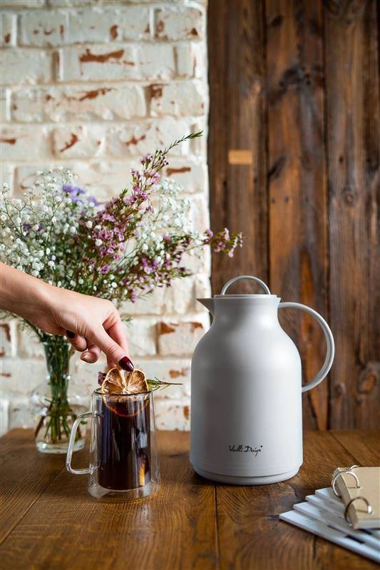 Vialli Design - Termos z wkładem szklanym 1L AMO szary