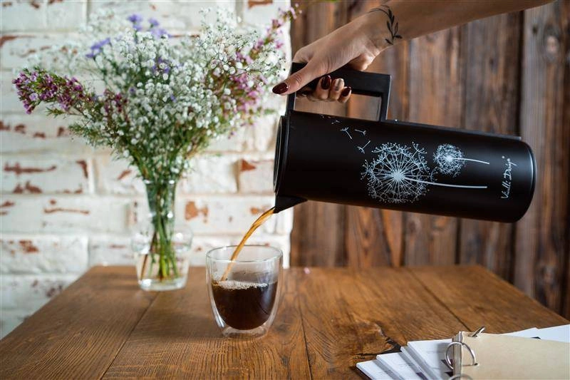 Vialli Design - Termos z wkładem szklanym 1L CORTO czarny