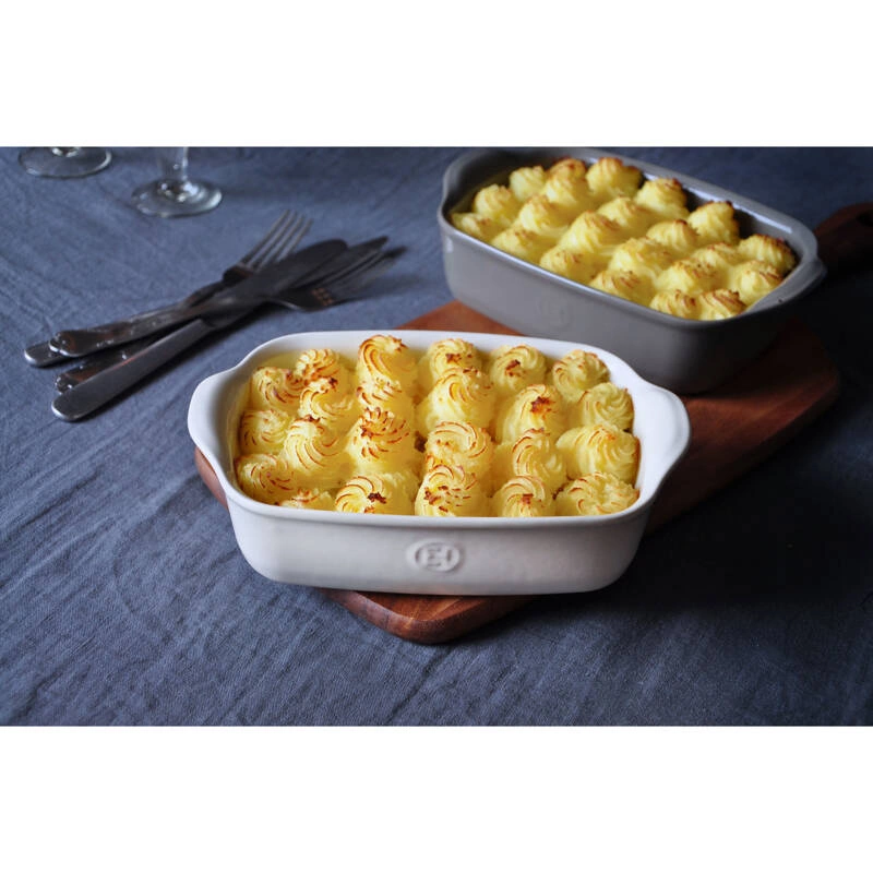 Emile Henry - Prostokątne naczynie do zapiekania 30x19cm - kremowy