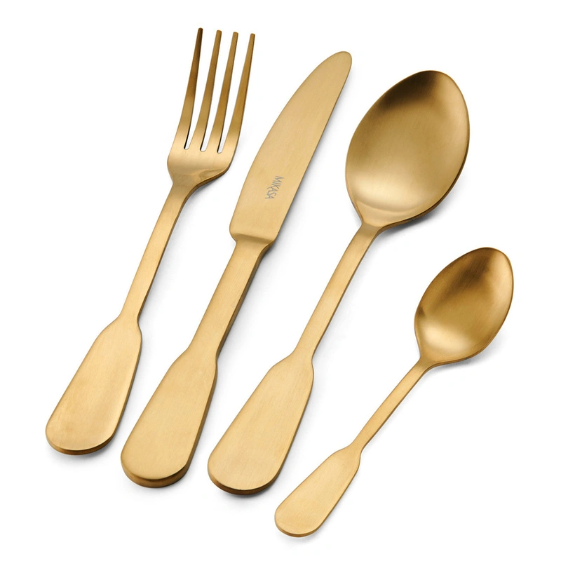 Mikasa - Komplet złotych sztućców SOHO GOLD 16 el.