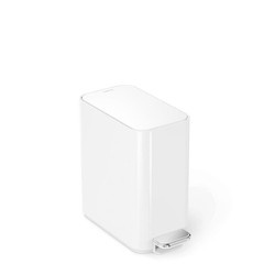 simplehuman - Kosz na śmieci pedałowy SLIM, 5 l; biały
