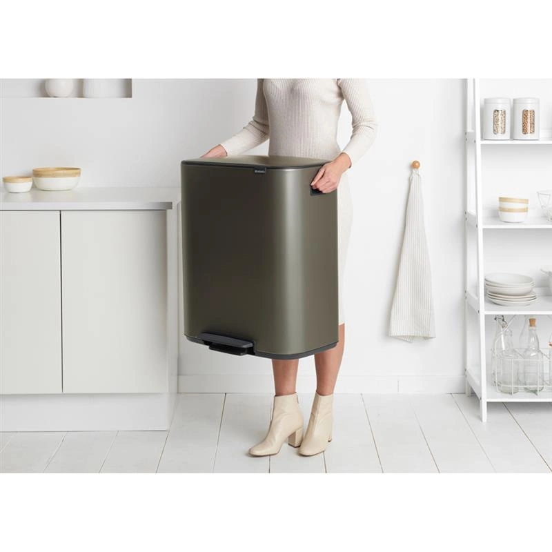 Brabantia - Kosz na śmieci pedałowy Bo 2x30L platynowy