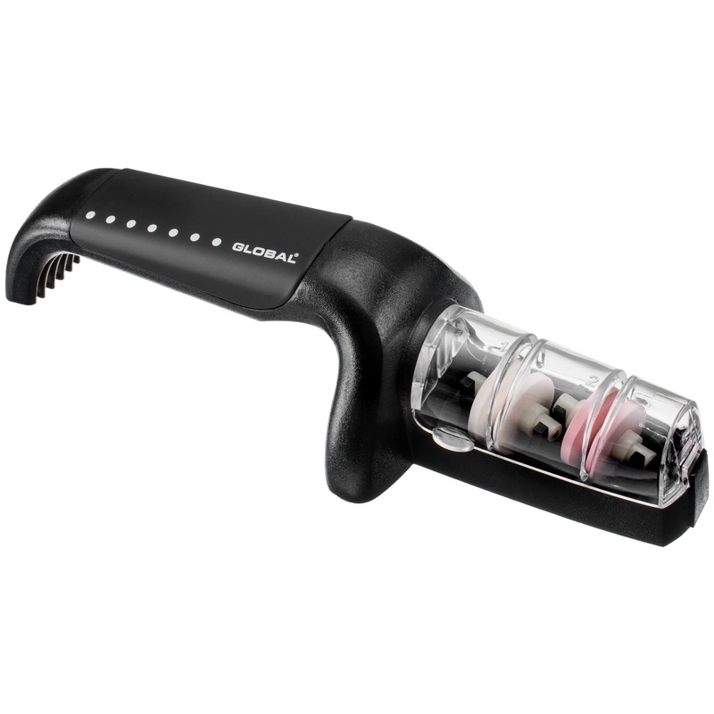 Global - Ceramiczna ostrzałka wodna do noży czarno-biała