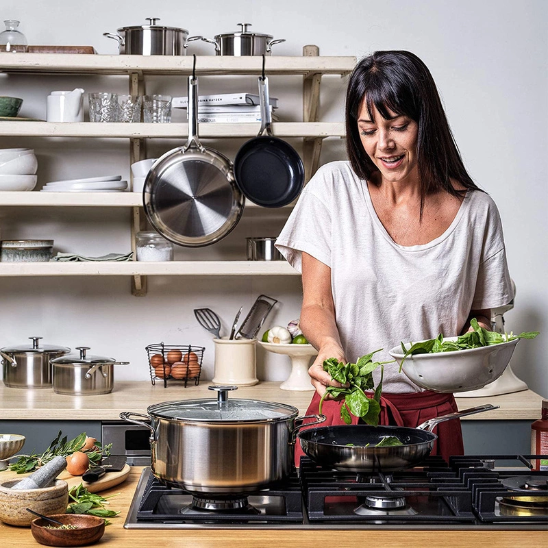 KitchenAid - Patelnie stalowe z powłoką 20 + 24 + 28 cm