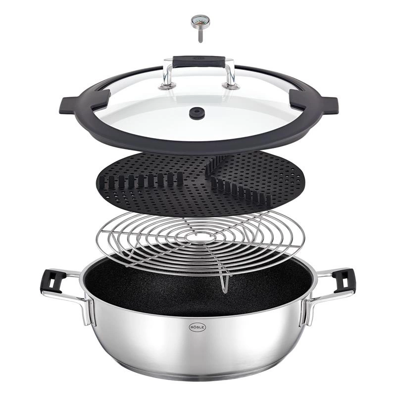 Roesle - Brytfanna do gotowania na parze z pokrywą 28cm Silence PRO