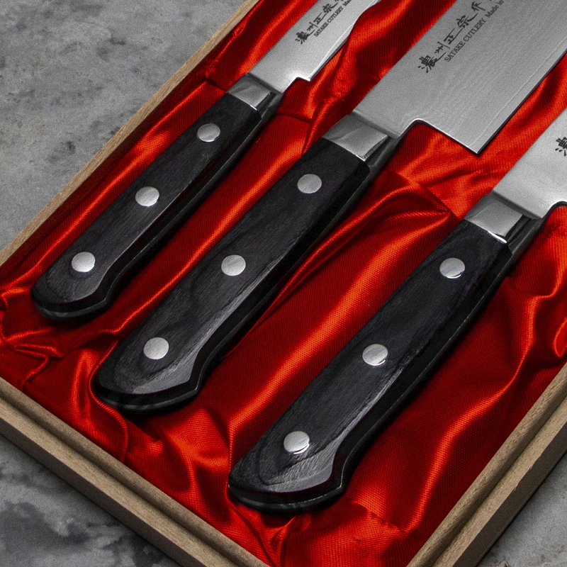 Satake - Daichi Zestaw 3 noży w drewnianym pudełku