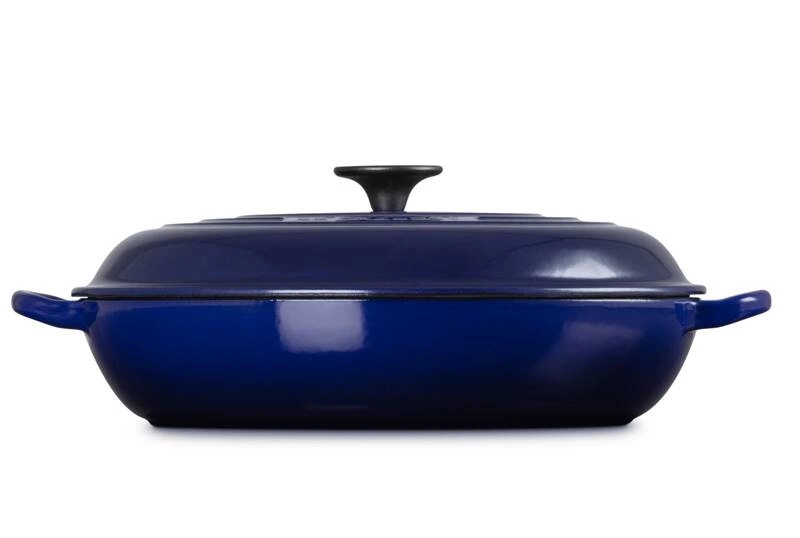 Le Creuset - garnek Gourmet żeliwny emaliowany patelnia Indigo 30 cm