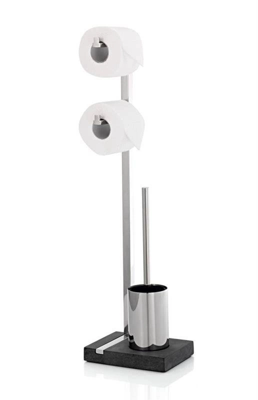 Blomus - Menoto stojak na papier toaletowy ze szczotką polerowany