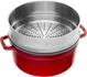 Staub - garnek żeliwny okrągły z wkładem 3.8 ltr czerwony La Cocotte