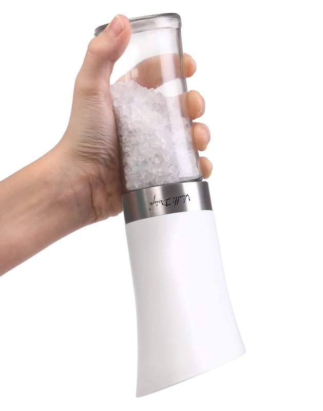 Vialli Design - Grawitacyjny młynek do soli i pieprzu elektryczny biały LIVIO