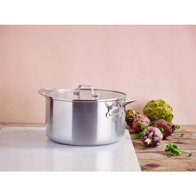 Mauviel - garnek stalowy 24cm 5,7l 3-ply z pokrywką