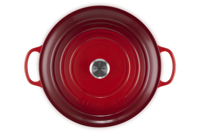 Le Creuset brytfanna żeliwna emaliowana Signature okrągła 34 cm 12 l wiśniowa