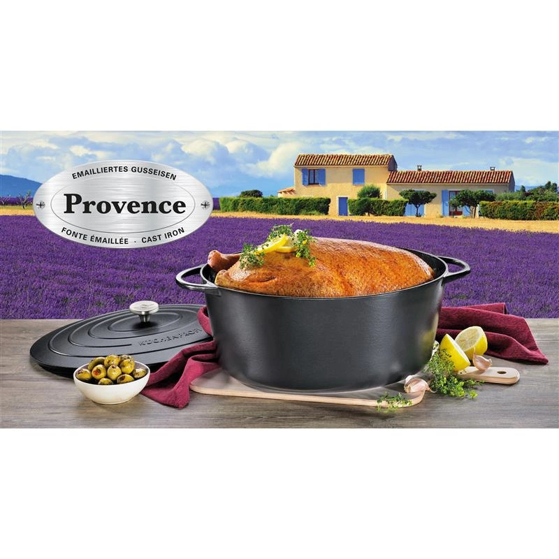 Kuchenprofi - garnek do zapiekania, owalny, 12,5 l, dł. 40 cm, czarny Provence