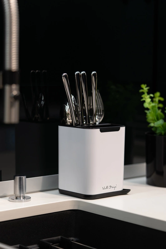 Vialli Design - Ociekacz na sztućce Livio Duo biały
