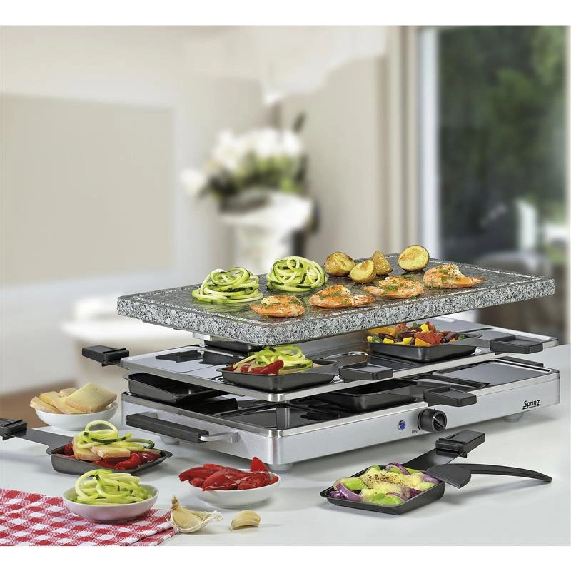 Spring - raclette/grill stołowy, dla 8 os., granitowa płyta grillowa, 47,5 x 27 x 14 cm RACLETTE8 CLASSIC