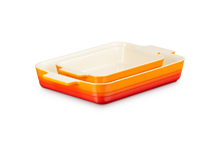 Le Creuset - Zestaw 2 szt prostokątnych naczyń do zapiekania płomiennych