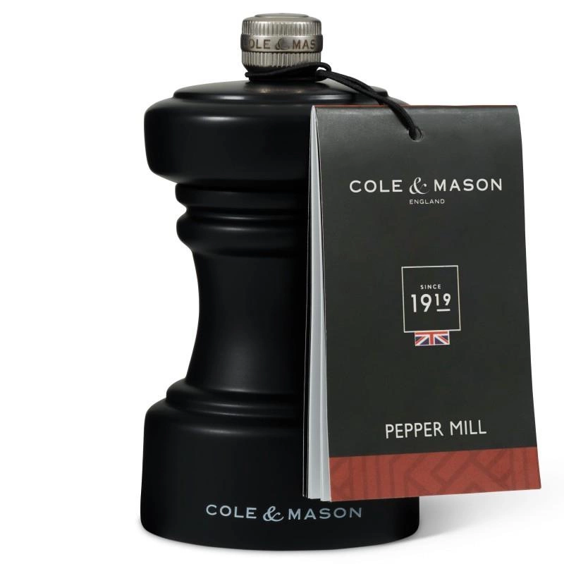Cole & Mason - Młynek do pieprzu Hoxton czarny mat 10,4 cm