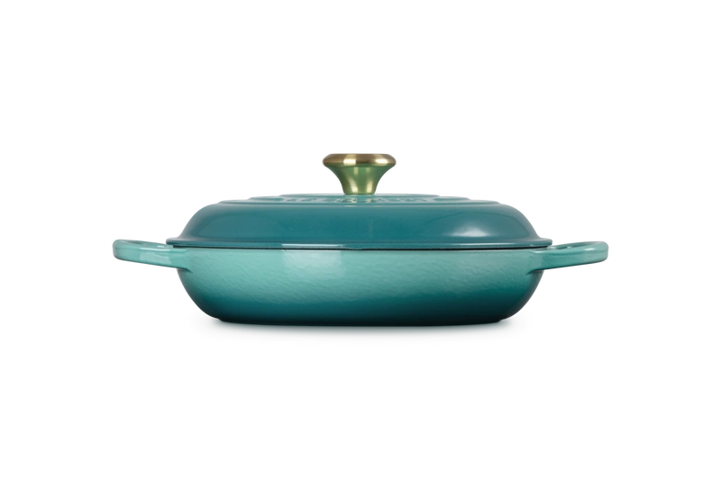 Le Creuset - garnek patelnia Gourmet Signature 28 cm 2,8 l bleu riviera