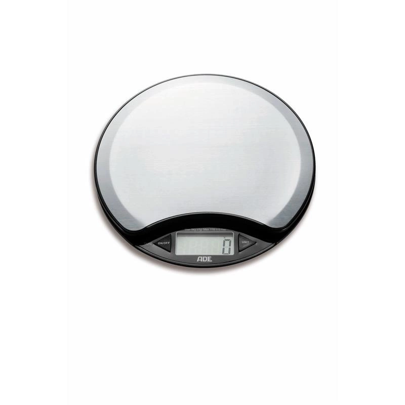 ADE - waga kuchenna z termometrem, do 5 kg, śred. 16,5 cm, stal nierdzewna Anja