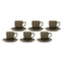Rose&Tulipani - zestaw 6 filiżanek do espresso 90 ml Concerto Grigio Tortora