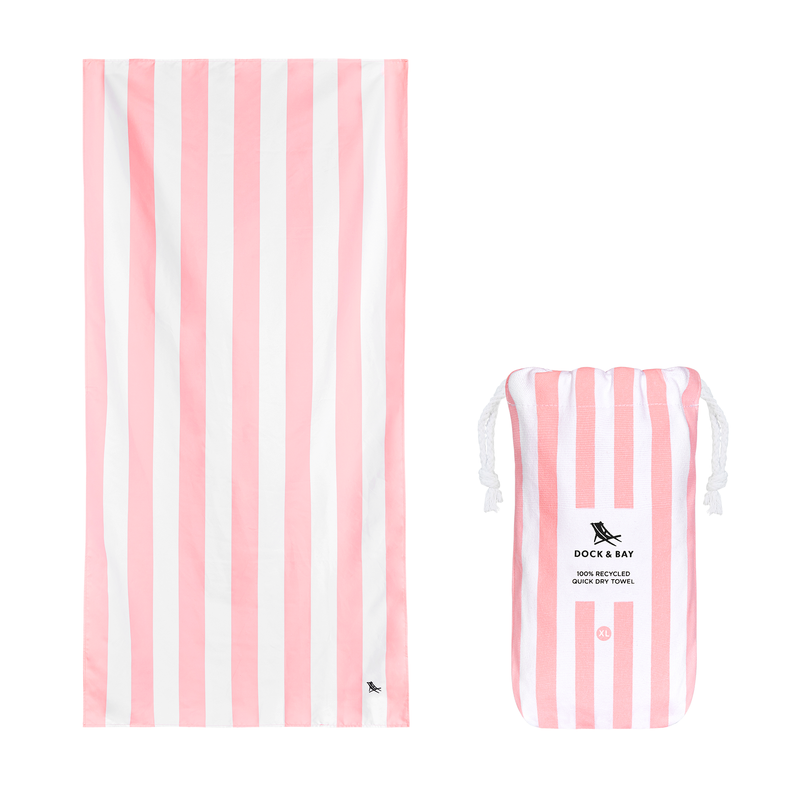 Dock & Bay - Ręcznik plażowy, szybkoschnący - Malibu Pink XL 200x90cm