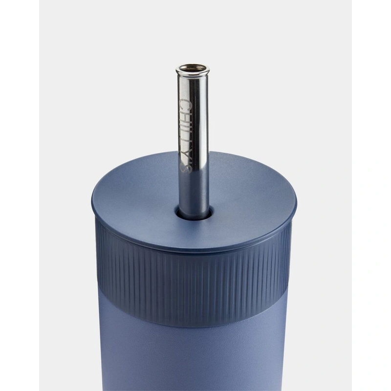 Chilly's Bottles - Termiczny kubek 2w1 ze słomką | 500ml | Granatowy