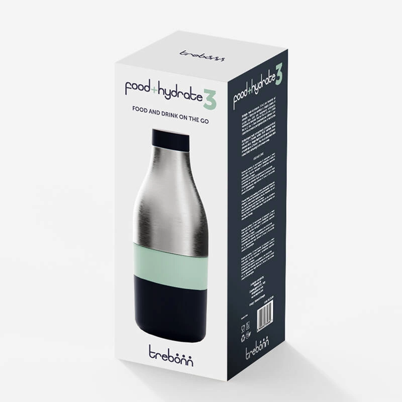 Trebonn - Pojemnik na jedzenie i wodę w kształcie butelki 3w1