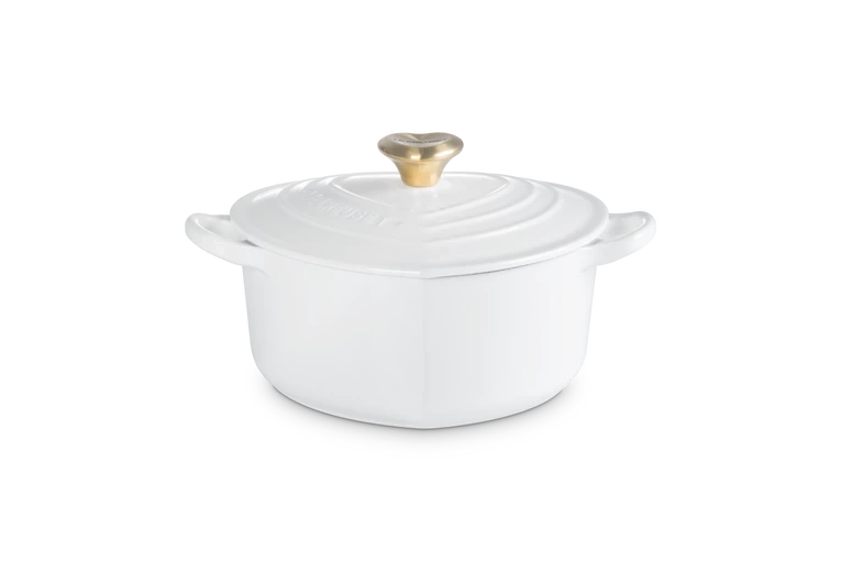 Le Creuset - brytfanna w kształcie serca 20 cm White